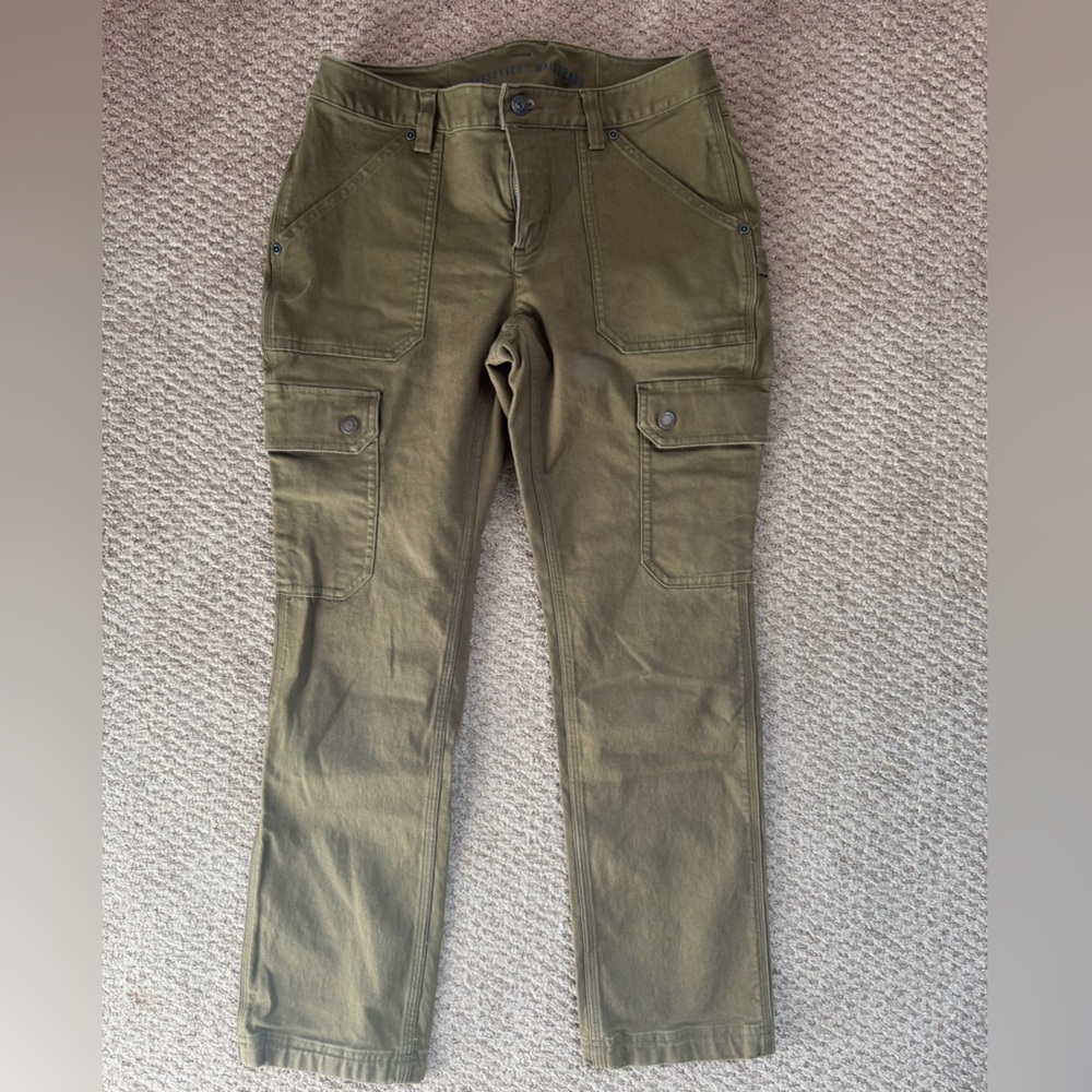 Women's DuluthFlex Fire Hose Slim Leg Cargo Pants Olive - Picture 3 of 8